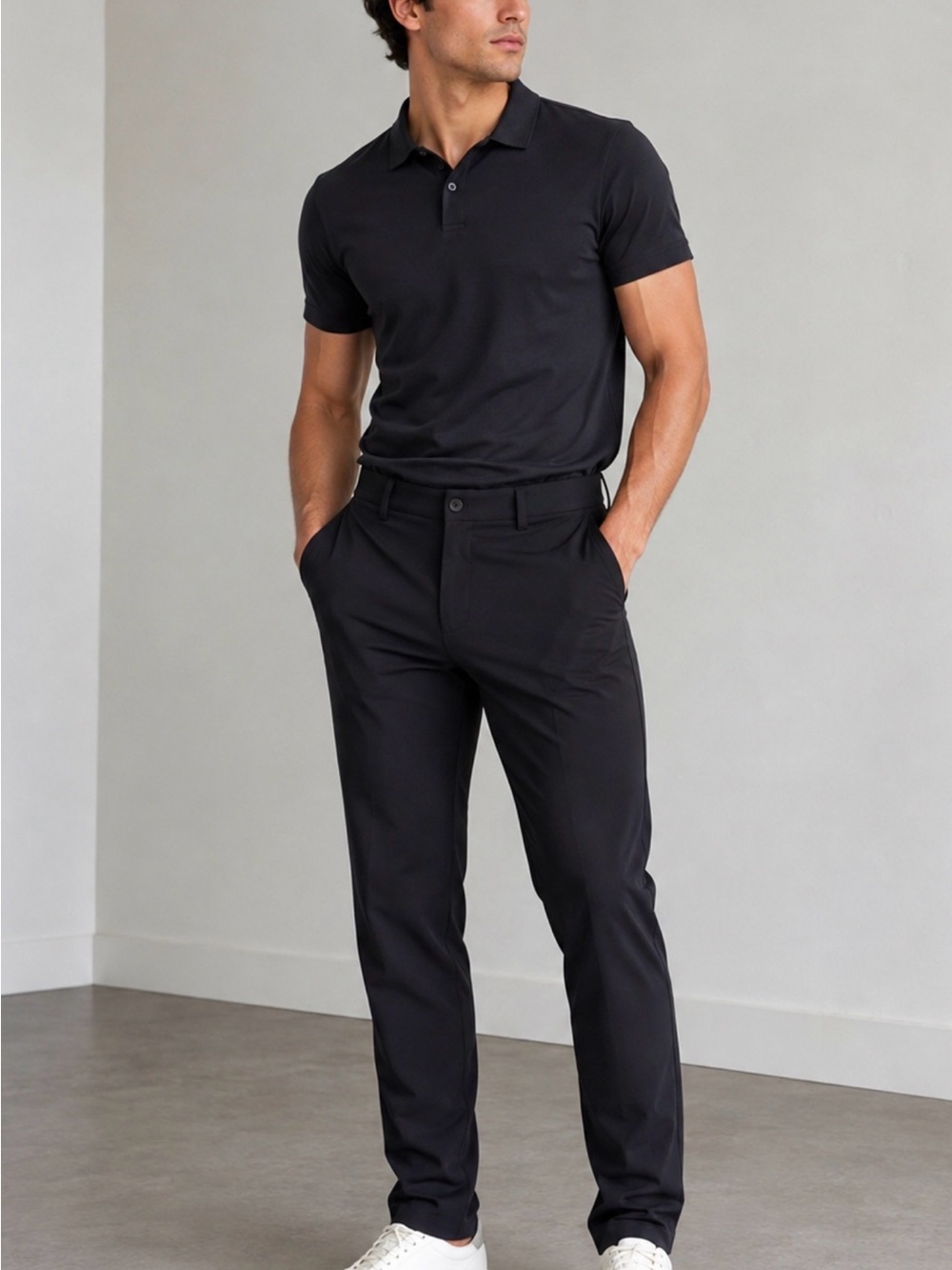Men's Black FLX Chinos - Classic Slim Fit